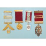 A silver gilt Masonic Past Master's jewel, Granville Lodge No.3405, a silver gilt Past Principal's