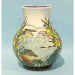 A Moorcroft Pottery 'Islay' vase of baluster form, decorated with shells and plants on a seashore ©