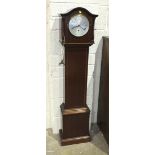 A 20th century mahogany chiming grandmother clock, 134cm high.