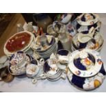 A collection of 19th century tea ware, decorative plates and other ceramics.