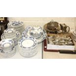 A quantity of plated cutlery, a collection of Booths 'Dragon' pattern dinnerware and other items.