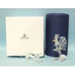 A Swarovski Crystal Bald Eagle and a Leopard, both boxed, (2).