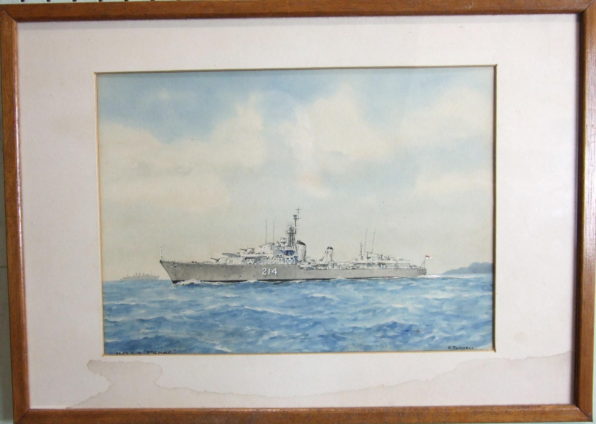 •Cdr Eric Erskine Campbell Tufnell RN (1888-1973) HMCS MICMAC WITH OTHER SHIP IN DISTANCE