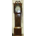 John P Wray of Ulceby, a 19th century mahogany long case clock, the 13'' painted dial with second