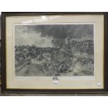 Francom Flameng, 'Cavalry Charge and Battle Scene', pub. Arthur Tooth, 1899, engraving 60 x 87cm,