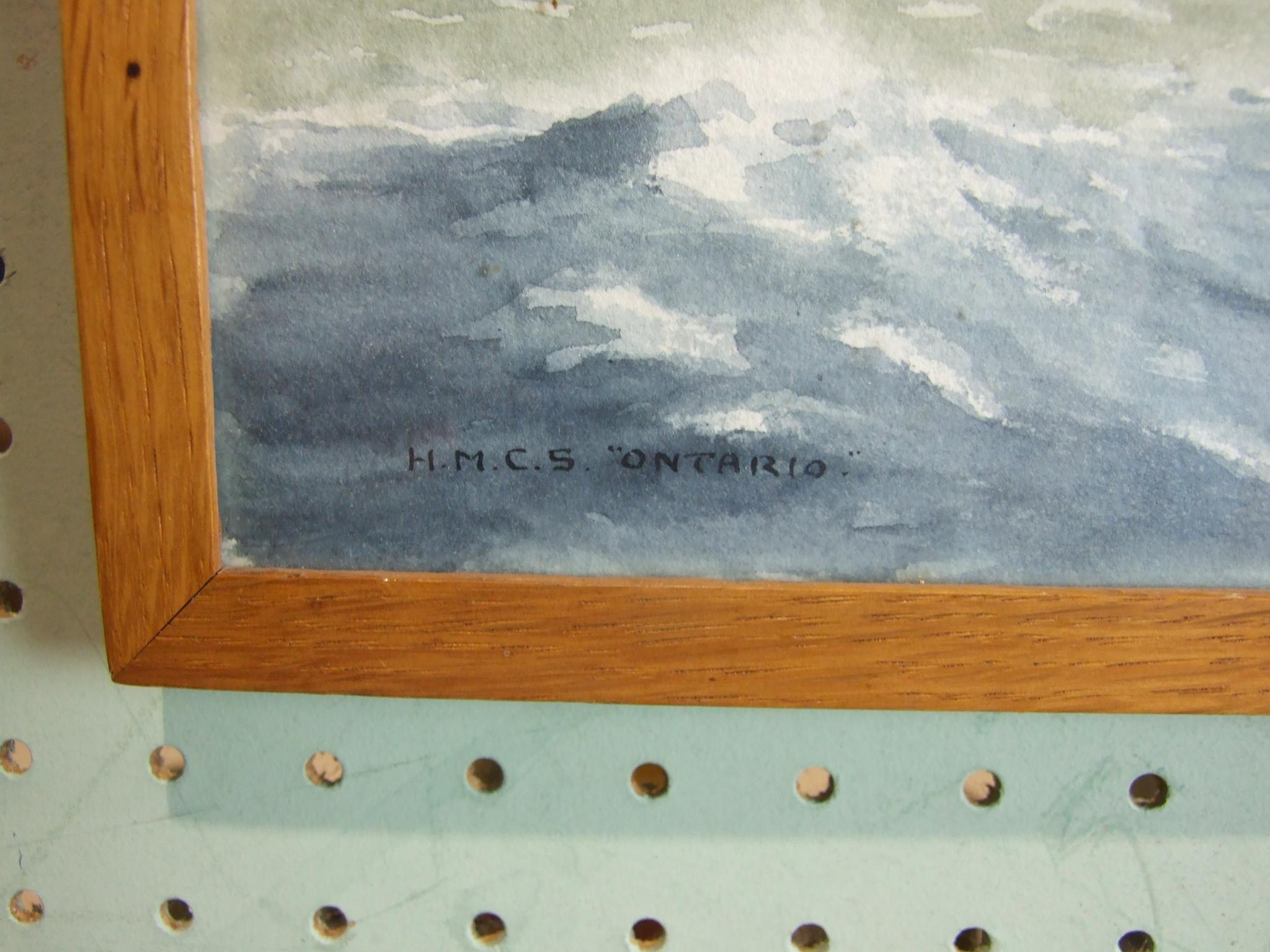 •Cdr Eric Erskine Campbell Tufnell RN (1888-1973) HMCS ONTARIO Watercolour, signed and titled, 26 - Image 4 of 5