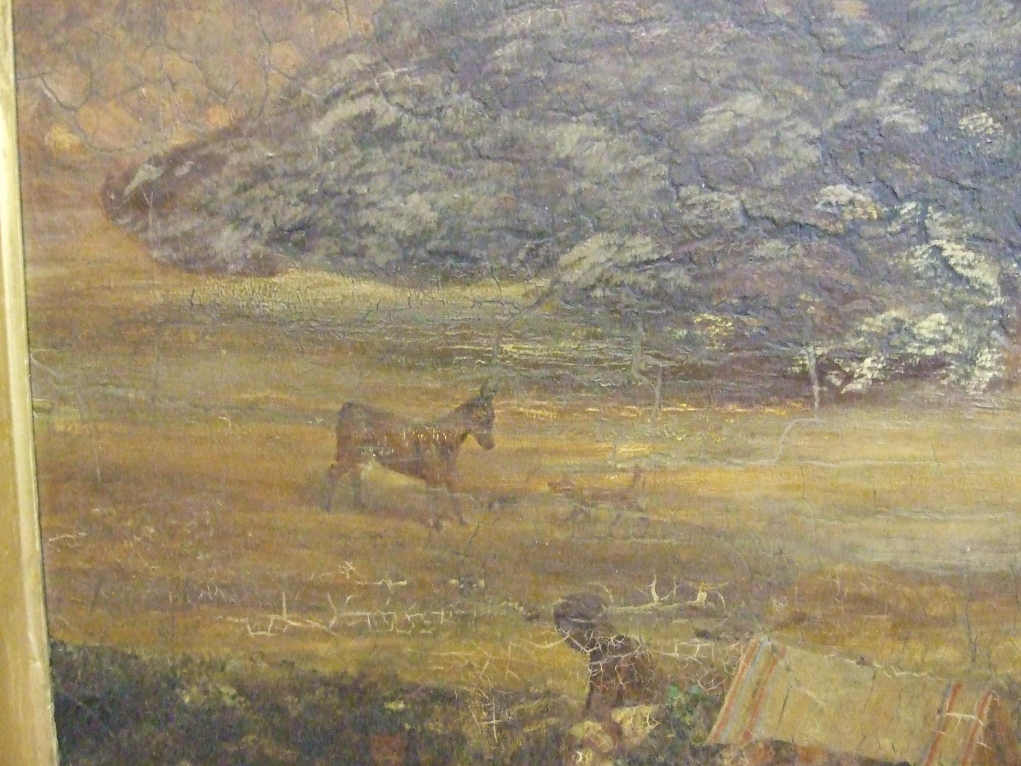 Mansfield Parkyns (1823-1894) AXUM ABYSSINIA, FIGURES AND DONKEYS IN A LANDSCAPE WITH TREES AND - Image 5 of 7