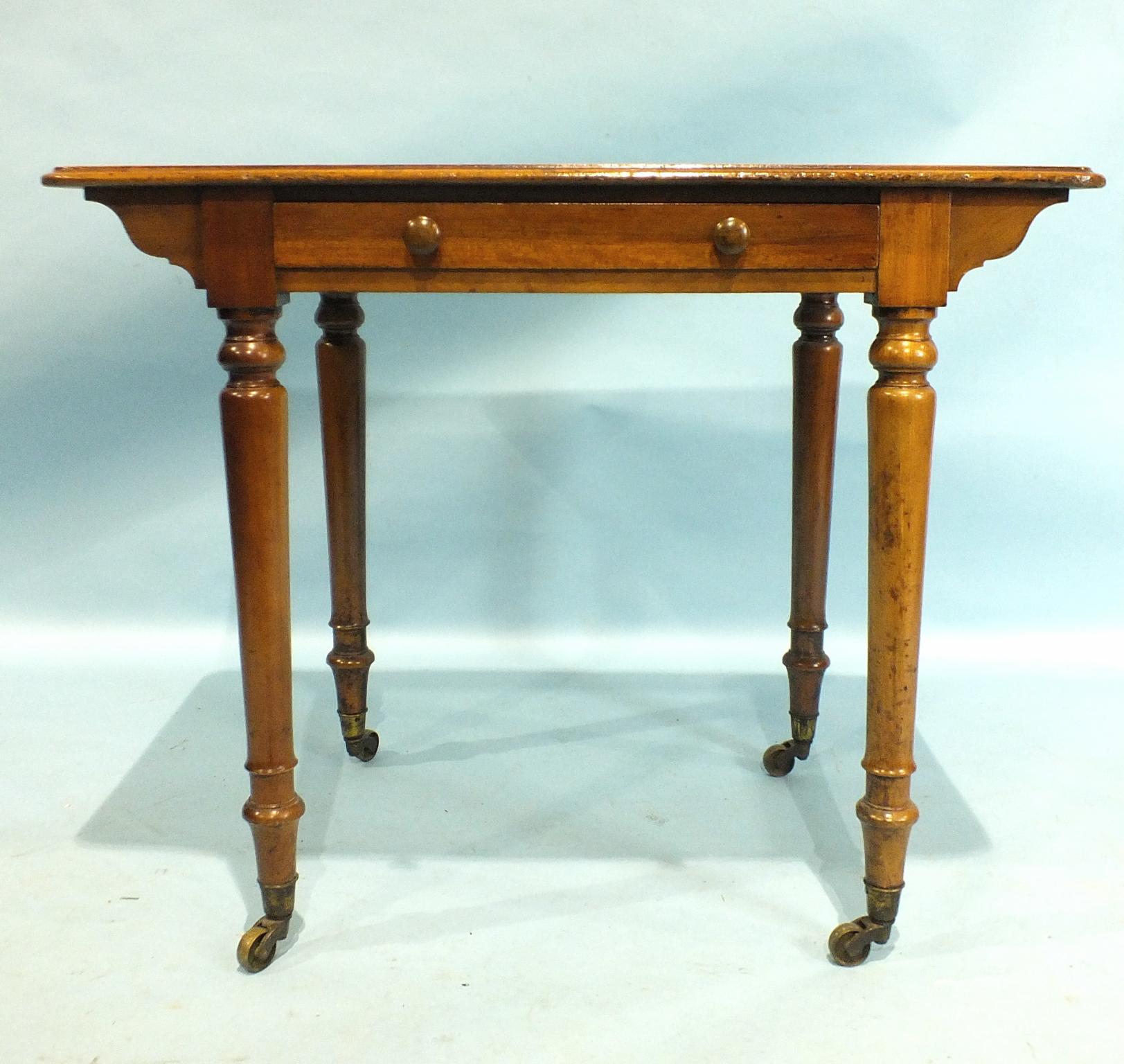 A late-19th century mahogany side table, the rectangular top with moulded edge above a small