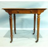A late-19th century mahogany side table, the rectangular top with moulded edge above a small