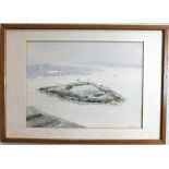 •Cdr Eric Erskine Campbell Tufnell RN (1888-1973) WHALE ISLAND, PORTSMOUTH Watercolour, signed, 20.5