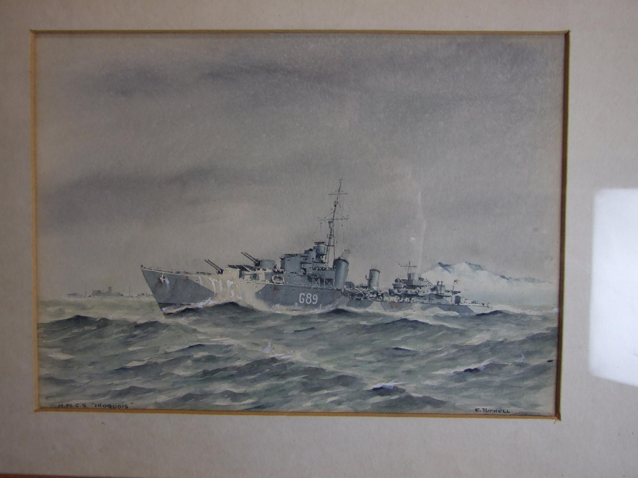 •Cdr Eric Erskine Campbell Tufnell RN (1888-1973) HMCS ONTARIO Watercolour, signed and titled, 26 - Image 2 of 5