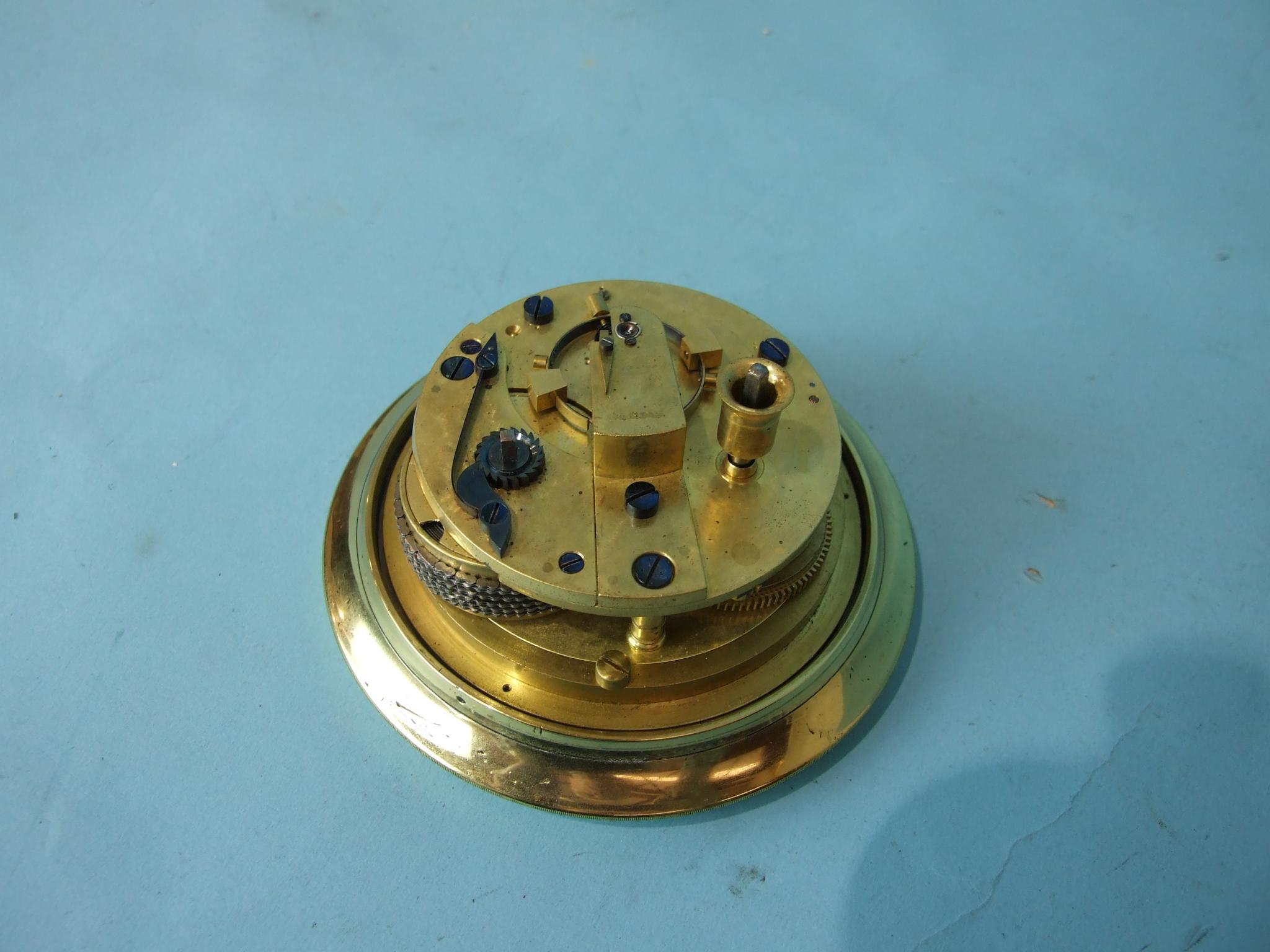 A marine chronometer, the four-inch silvered dial signed J Taylor, London, No.2415, with - Image 3 of 13
