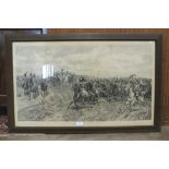 After E Meissonier, 'Wagsam, Cavalry Charge', engraving signed in pencil on the mount, also signed