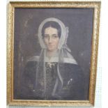 19th century English School MARY IN A WIDOW'S CAP Portrait, unsigned, titled in biro on modern