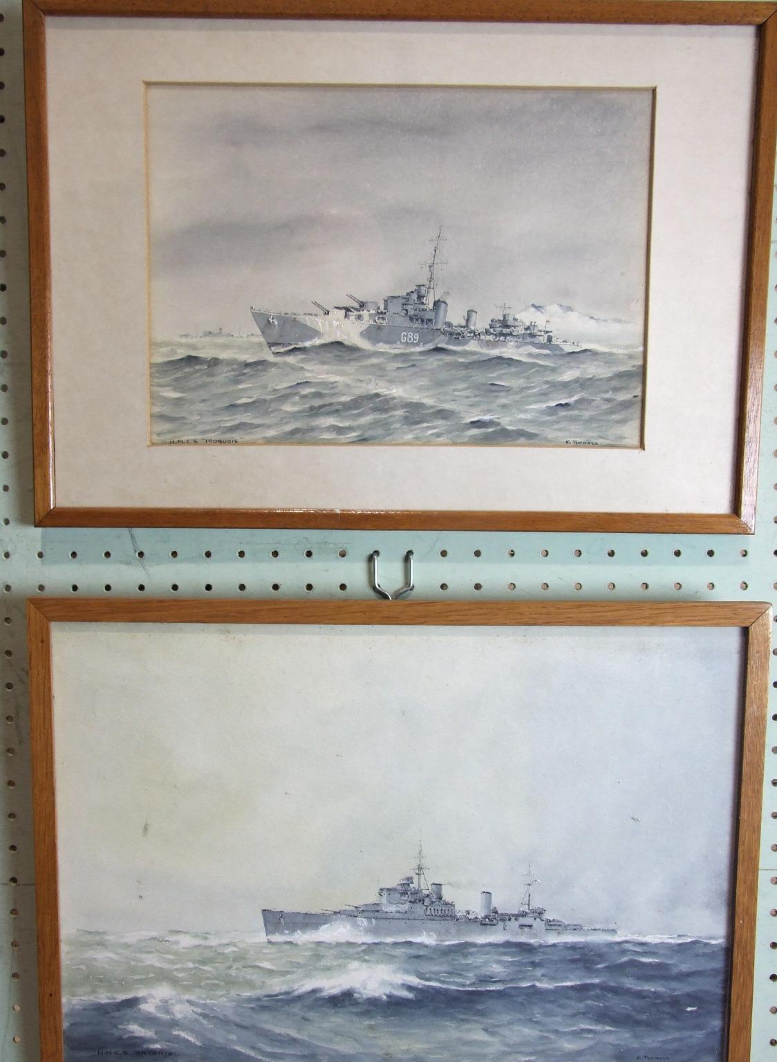 •Cdr Eric Erskine Campbell Tufnell RN (1888-1973) HMCS ONTARIO Watercolour, signed and titled, 26
