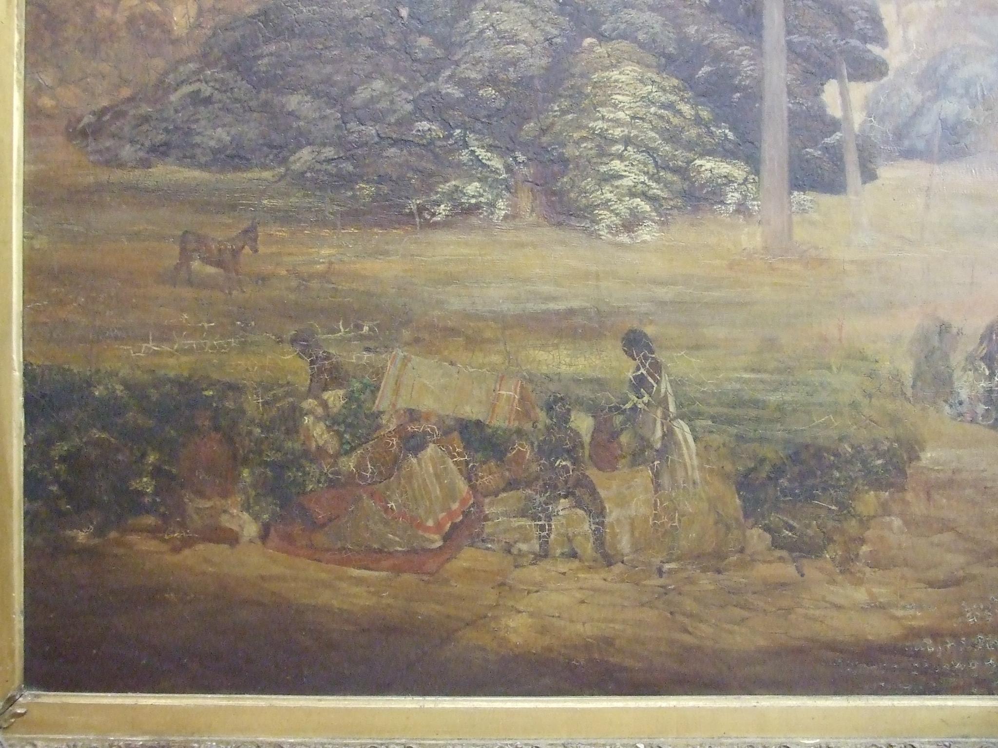 Mansfield Parkyns (1823-1894) AXUM ABYSSINIA, FIGURES AND DONKEYS IN A LANDSCAPE WITH TREES AND - Image 3 of 7