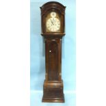 James Eley, London, a George III mahogany long case clock, the arched moulded cornice embellished