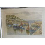 •Thomas H Victor (1894-1980) MOUSEHOLE Signed and titled watercolour, image 28 x 43cm, J B Pyne