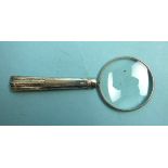 A silver handled magnifying glass, Sheffield 1912, 12.5cm long.