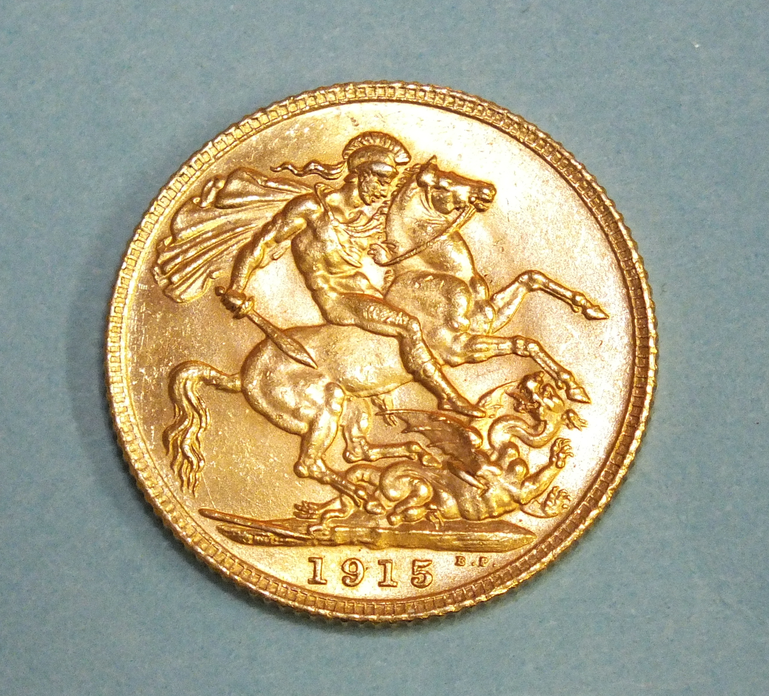 A 1915 sovereign.