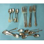 A set of six cake forks in case, Sheffield 1939, two sets of six cased coffee spoons and a set of