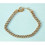 A 9ct rose gold curb-link bracelet with bolt-ring clasp, 7.8g.