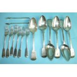 A set of six fiddle pattern tablespoons, Exeter 1821, maker Isaac Parkin, ___13oz and a pair of
