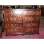 A modern mahogany four-drawer filing chest with inset leather top, 103 x 77cm. a 20th century