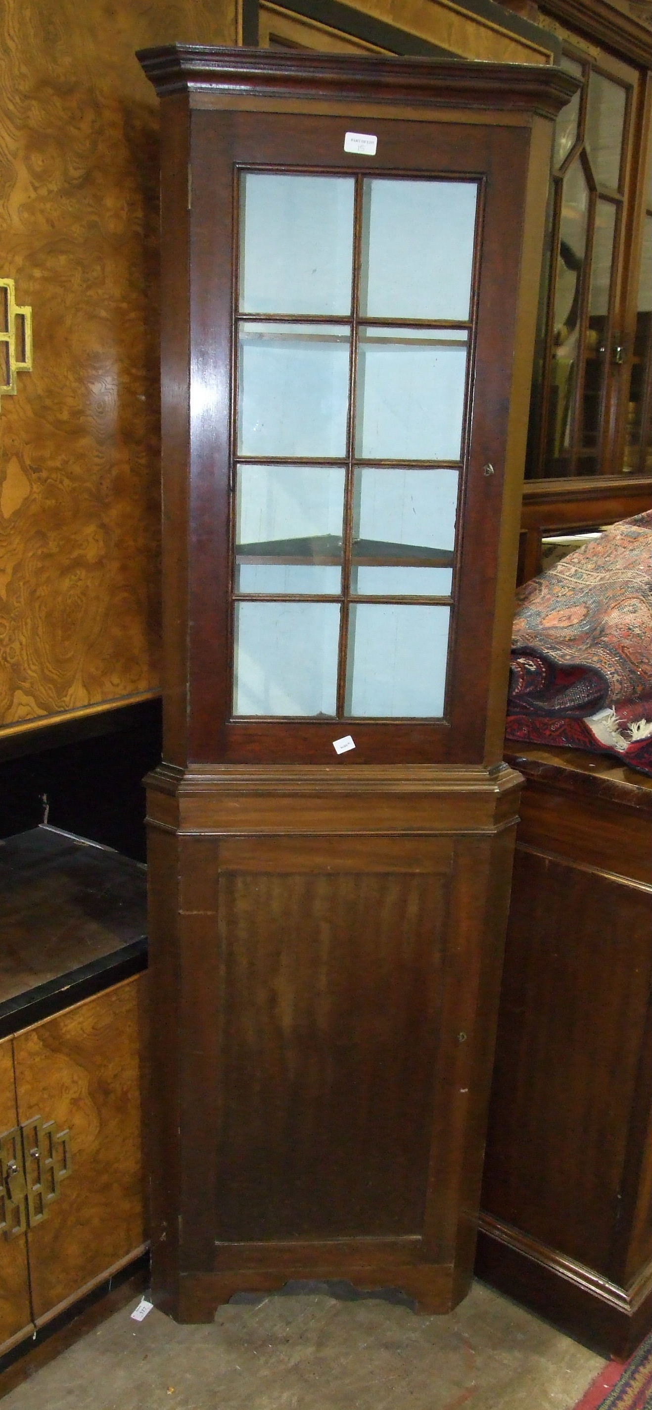 An Edwardian walnut writing desk with two small side drop leaves and three drawers, 81cm, an oak - Image 2 of 4