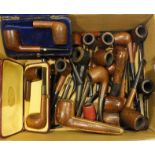 Two GBD Xtra briar pipes, (cased) and a collection of twenty-two other briar pipes, various