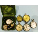 A lady's 9ct gold cased wristwatch, a gold-plated wristwatch, boxed and a lady's Continental