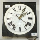 A 19th century French wall clock with enamel dial, signed L Lainey à Coutances, 25cm.