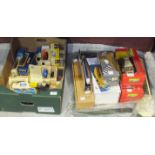 A collection of modern diecast cars, including Lesney, Lledo, Atlas Edition Eddie Stobart toys and