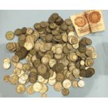 A Queen Victoria 1890 crown, a collection of British 1920-46 silver coinage (approximately £18/