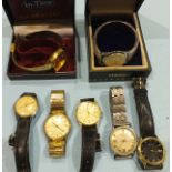 Seven gent's wristwatches by Tissot, Sekonda, Rodines, Rotary and Timex, (7).
