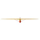 KRICK Modell des Segelflugzeuges "Grunau Baby" aus dem 2.WK.,gelb/rot, Holz, tlw. m. Papier