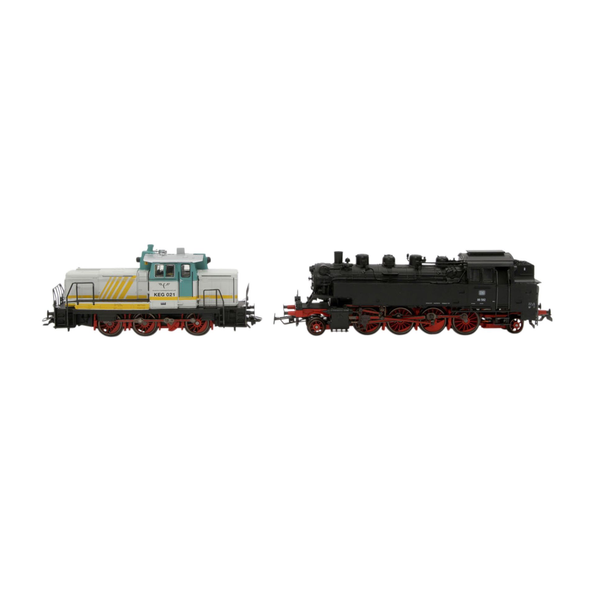 MÄRKLIN zwei Dampfloks und eine Diesellok, Spur H0,Kunststoff-Gehäuse, 1x m. Guss-Kessel, 34642: - Image 4 of 8