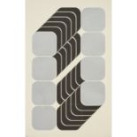 LENK, THOMAS (geb. 1933), "Geometrische Komposition in Schwarz und Silber",Serigraphie/Papier, u.re.