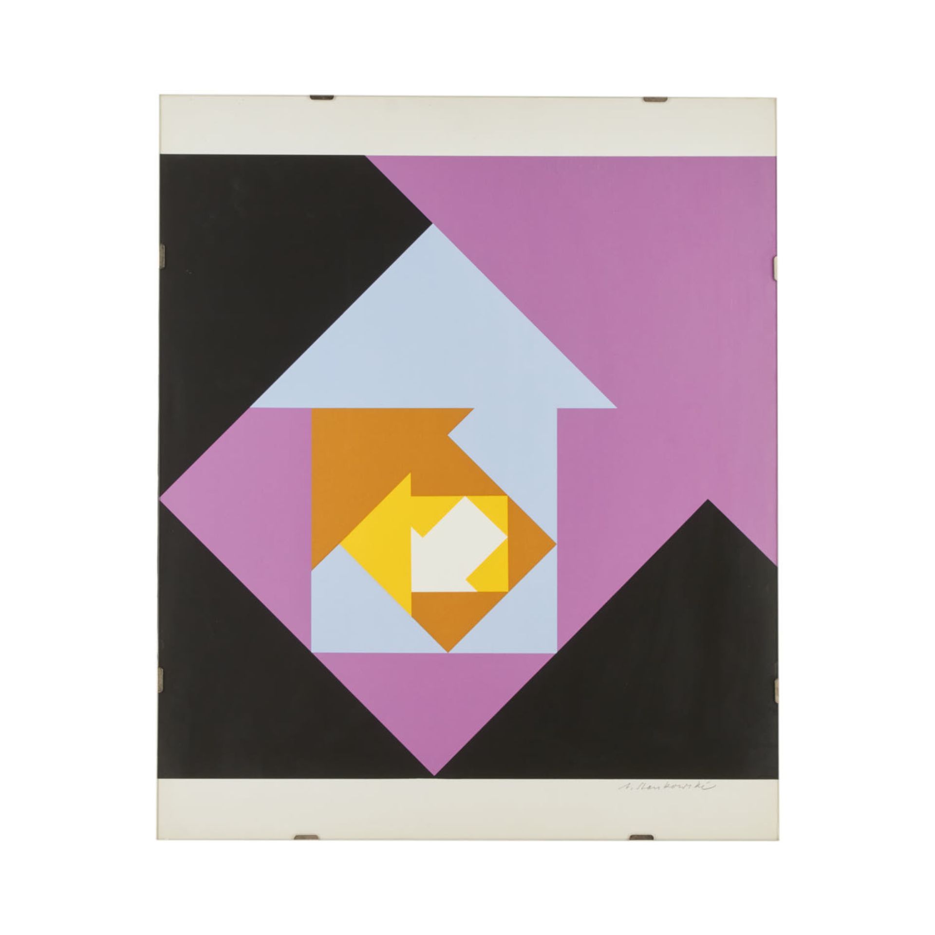 STANKOWSKI, ANTON (1906-1998), "Pfeile", in geometrischer Komposition,Farbsiebdruck/Papier, u.re.