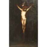 SPANISCHE SCHULE DES 18. JAHRHUNDERTS, „Jesus am Kreuz“Öl auf Leinwand, HxB: 105/66 cm.