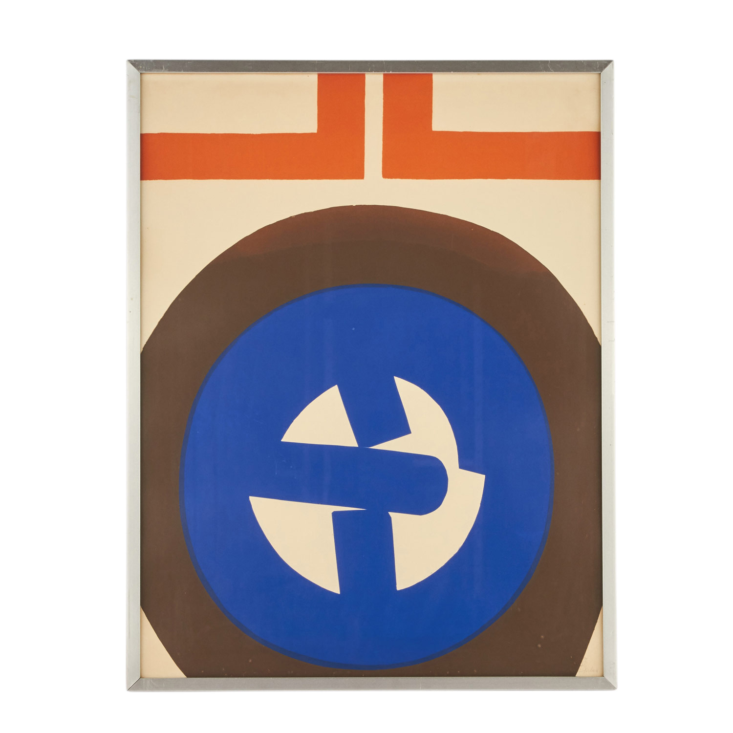 PFAHLER, GEORG KARL (1926-2002), "Geometrische Komposition in Blau, Braun und Orange",Siebdruck/ - Image 2 of 4