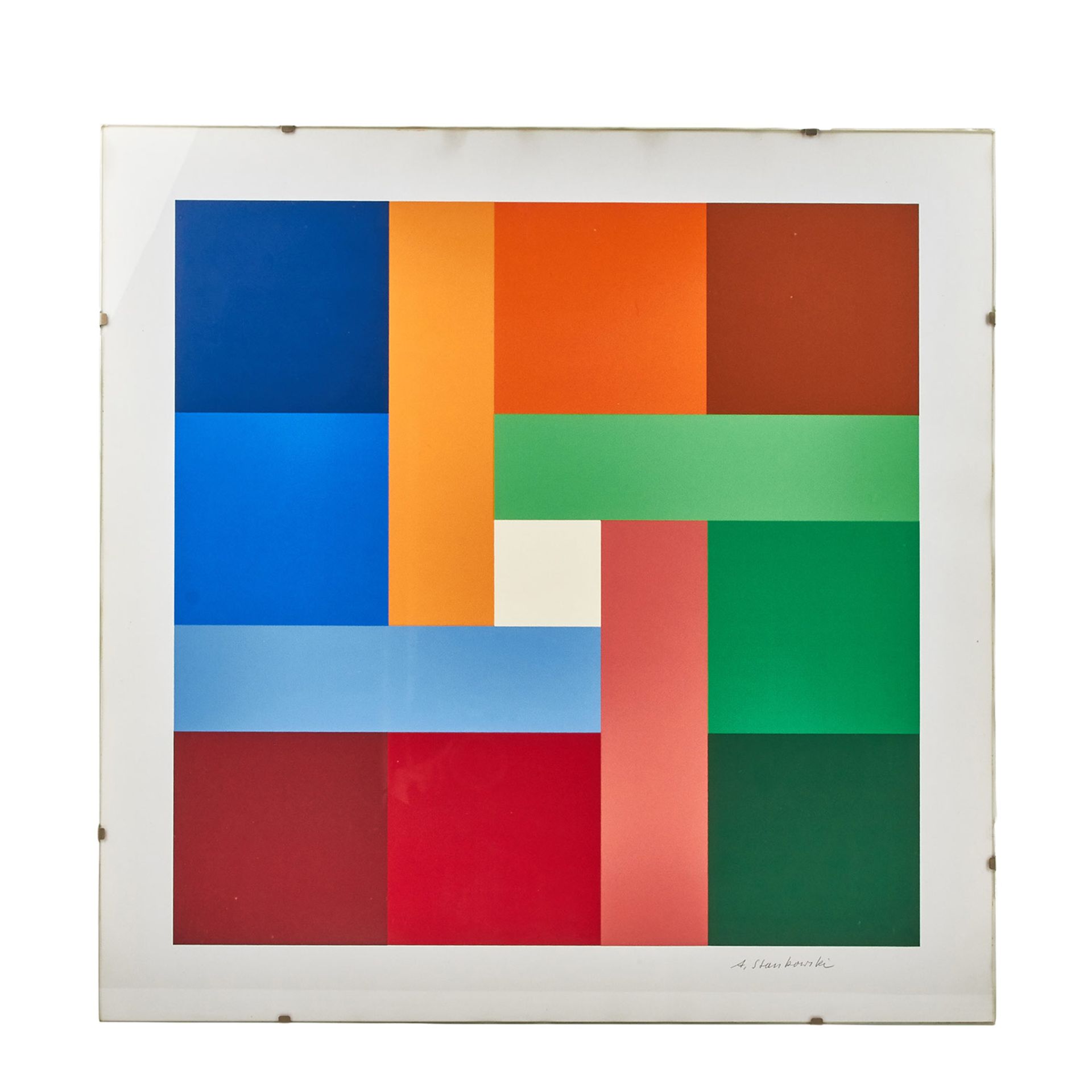 STANKOWSKI, ANTON (1906-1998), "Geometrische Komposition",polychrome Rechtecke u. Quadrate,