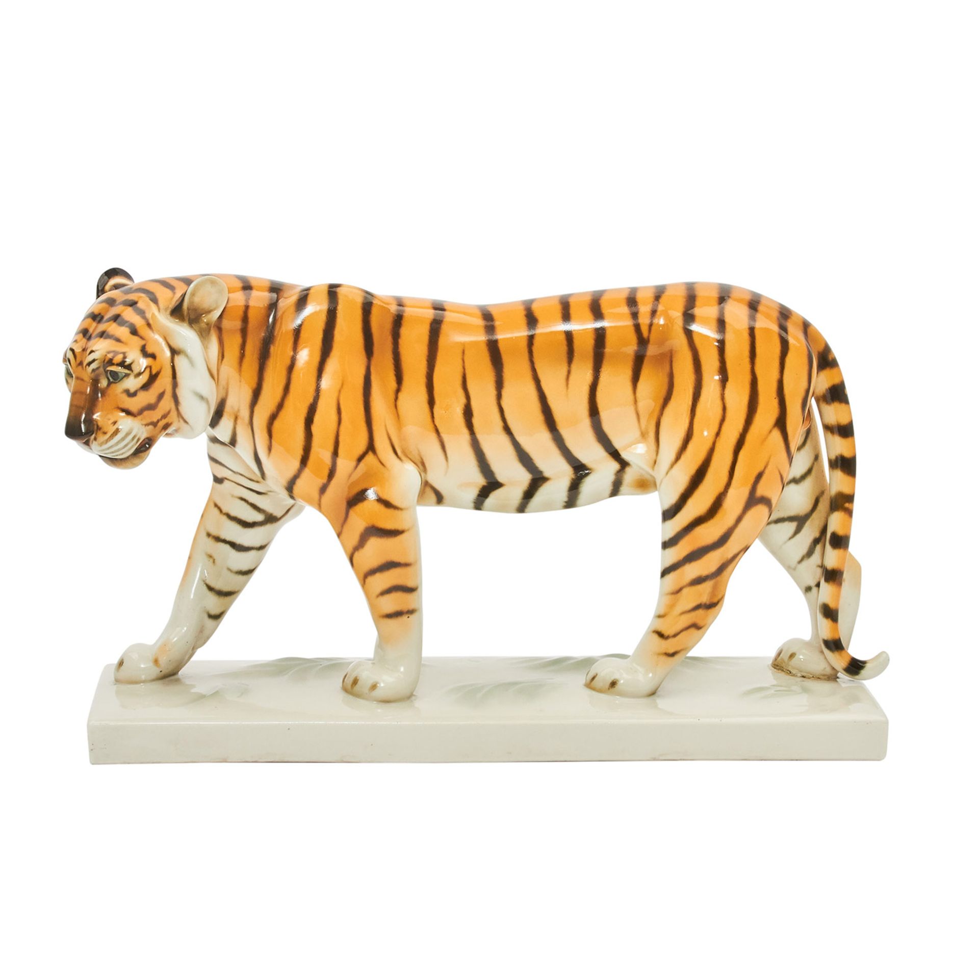 SCHWARZBURGER WERKSTÄTTEN für Porzellankunst "Schreitender Tiger", 20. Jh.Entwurf Arthur Storch um - Image 2 of 6