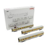 MÄRKLIN Set von drei Messwagen 42996, Spur H0,einmalige Serie, Kunststoff-Gehäuse, hellgrau/gelb, DB