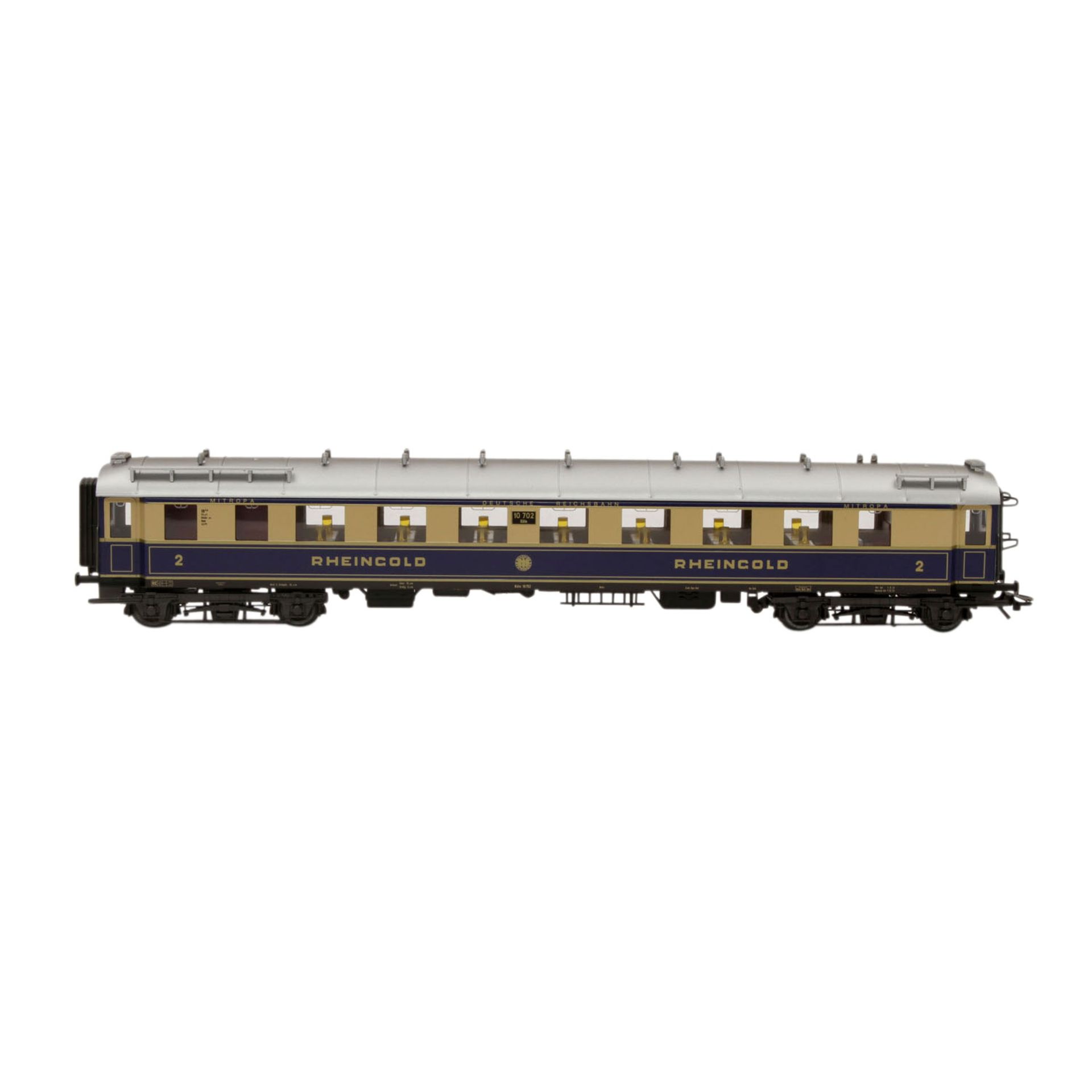 MÄRKLIN Wagenset "Rheingold" 4228, Spur H0,Blech-Gehäuse, beige/blau, bestehend aus 5 - Image 4 of 10