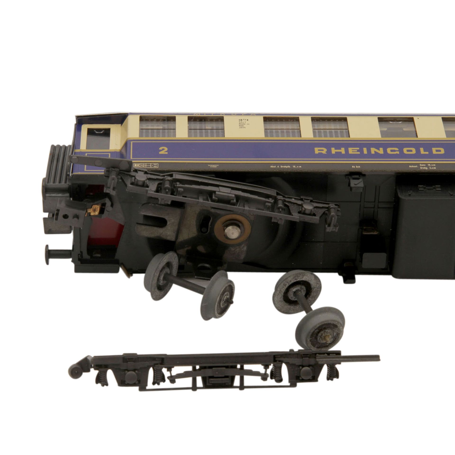 MÄRKLIN Wagenset "Rheingold" 4228, Spur H0,Blech-Gehäuse, beige/blau, bestehend aus 5 - Image 9 of 10