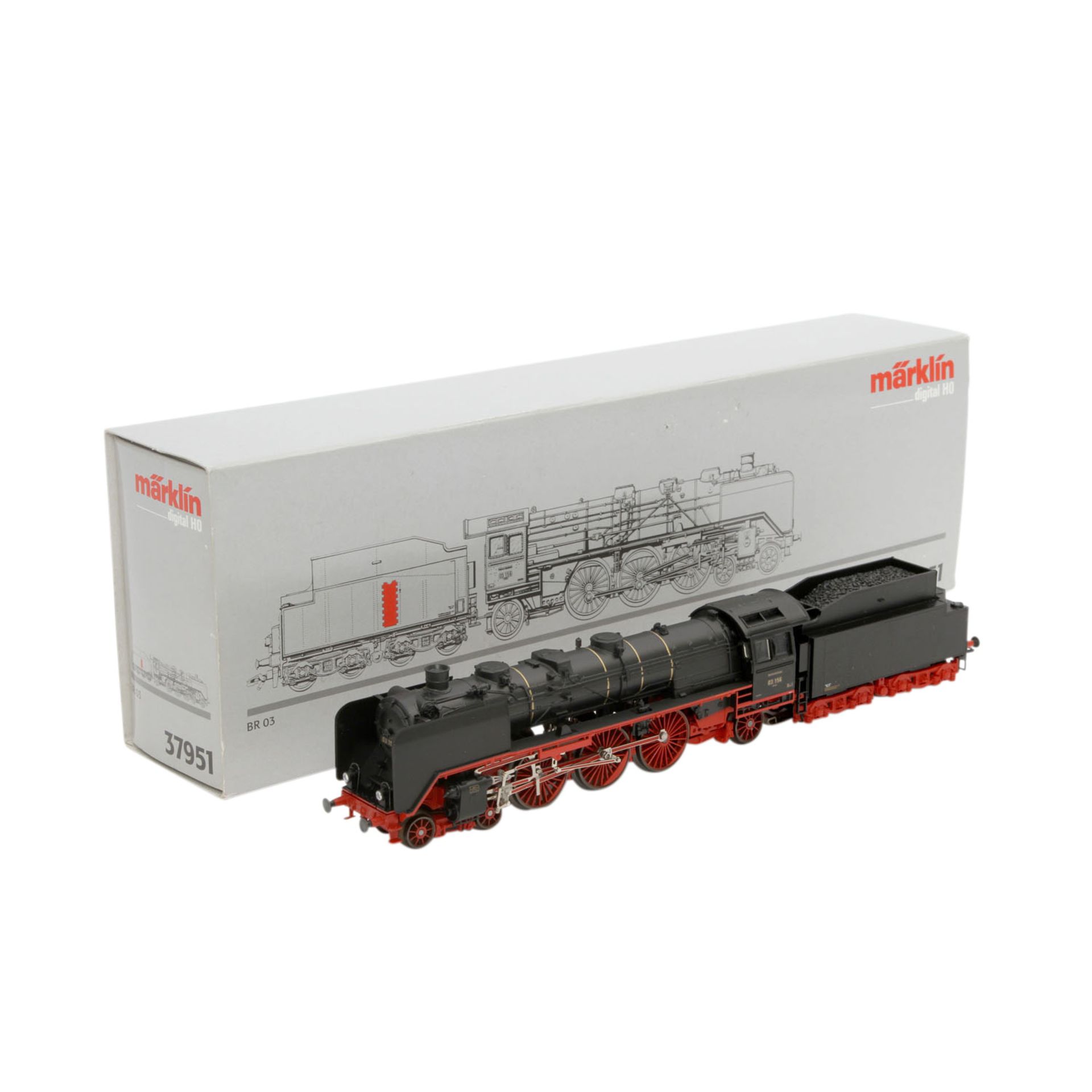 MÄRKLIN Schlepptenderlok 37951, digital H0,Metall/Kunststoff, schwarz, Kohletender, BR 03 der DRG,