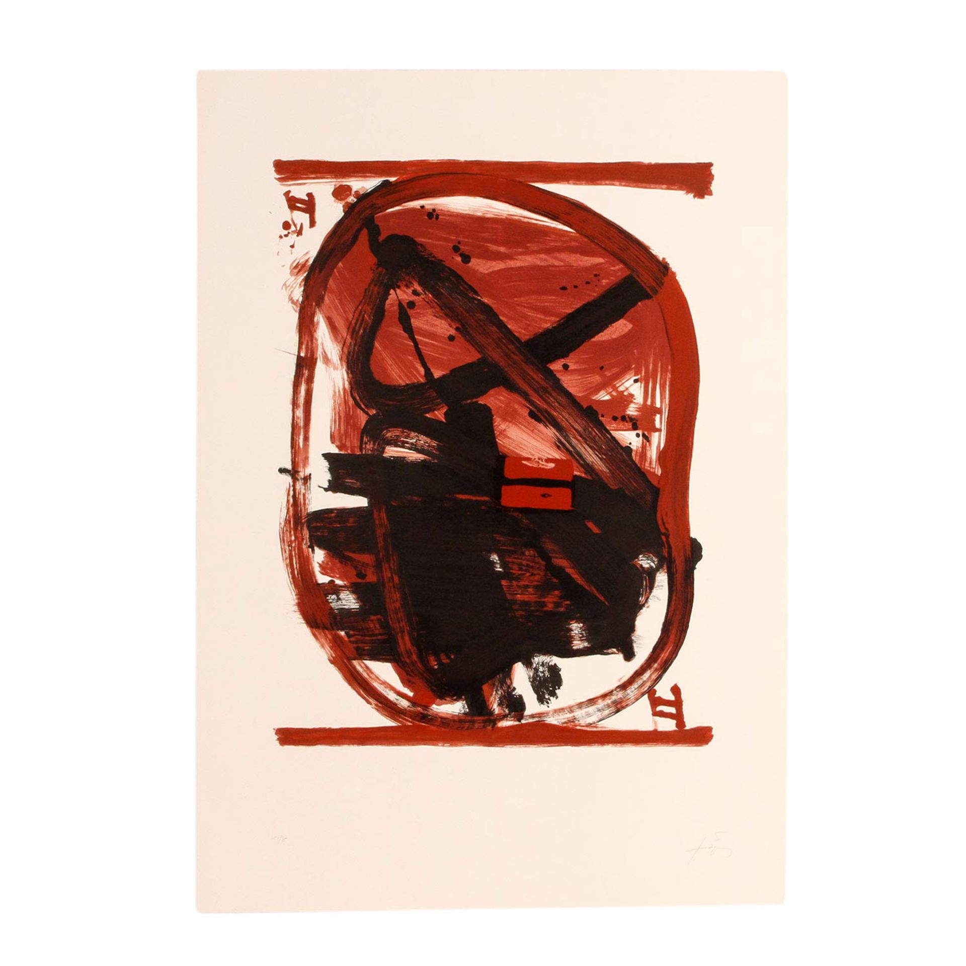 TAPIES, ANTONI (Barcelona 1923-2012 ebenda, spanischer Künstler), "Ovale rouge, noir",Informelle - Image 2 of 7