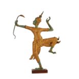 Ramakian-Figur aus Bronze. THAILAND 20. Jh..Darstellung der hinduistischen Gottheit Prinz Rama als