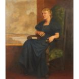 KOHL; HANS (1897-1990) „Damenportrait“Öl auf Leinwand, HxB: 157/132 cm. Rahmen, Altersspuren.